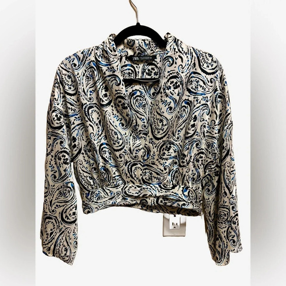 2/$20 - Zara Paisley Wrap Blouse - Size M - Picture 1 of 9